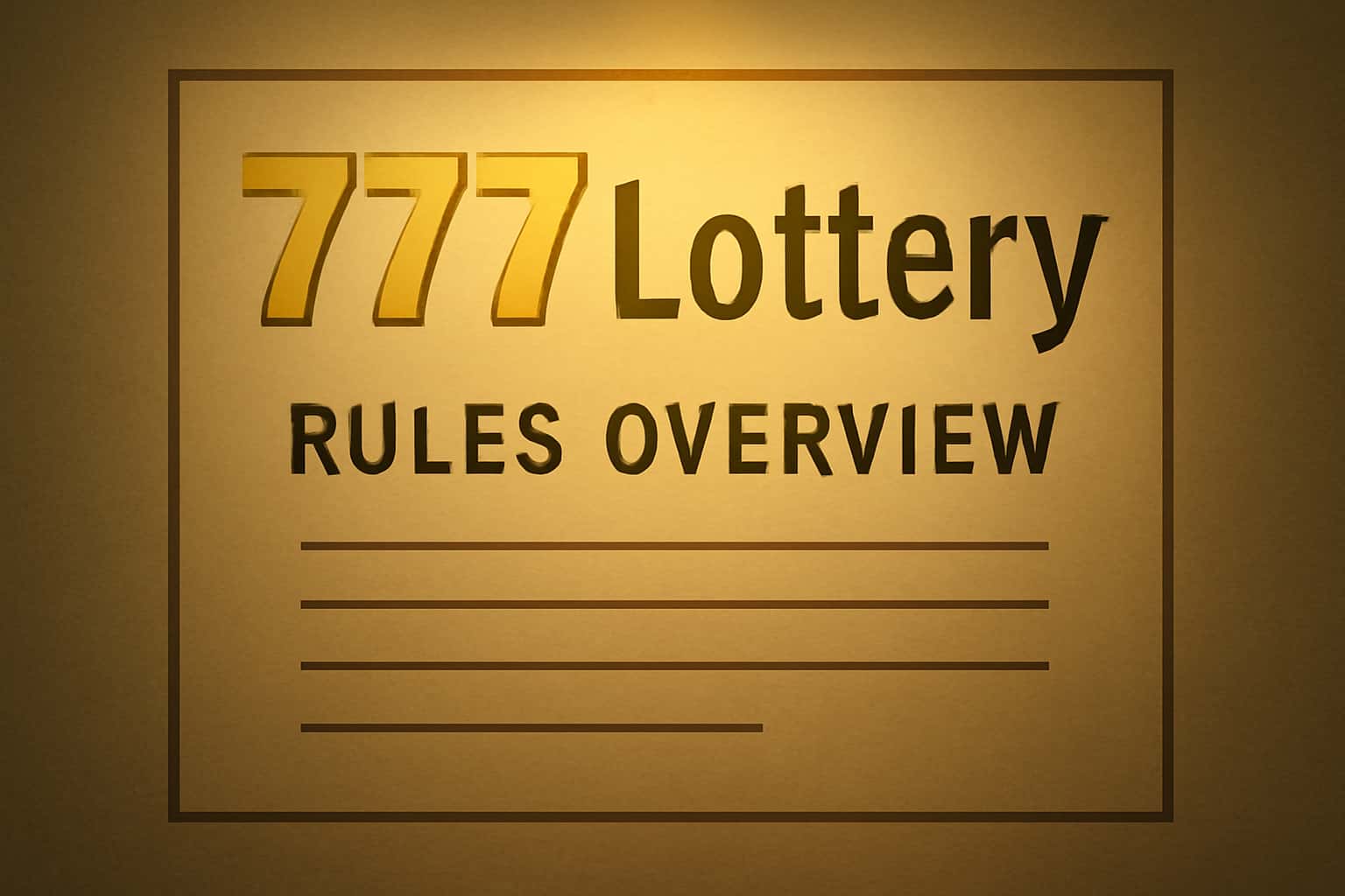Informational graphic depicting the rules of 777 Lottery.
