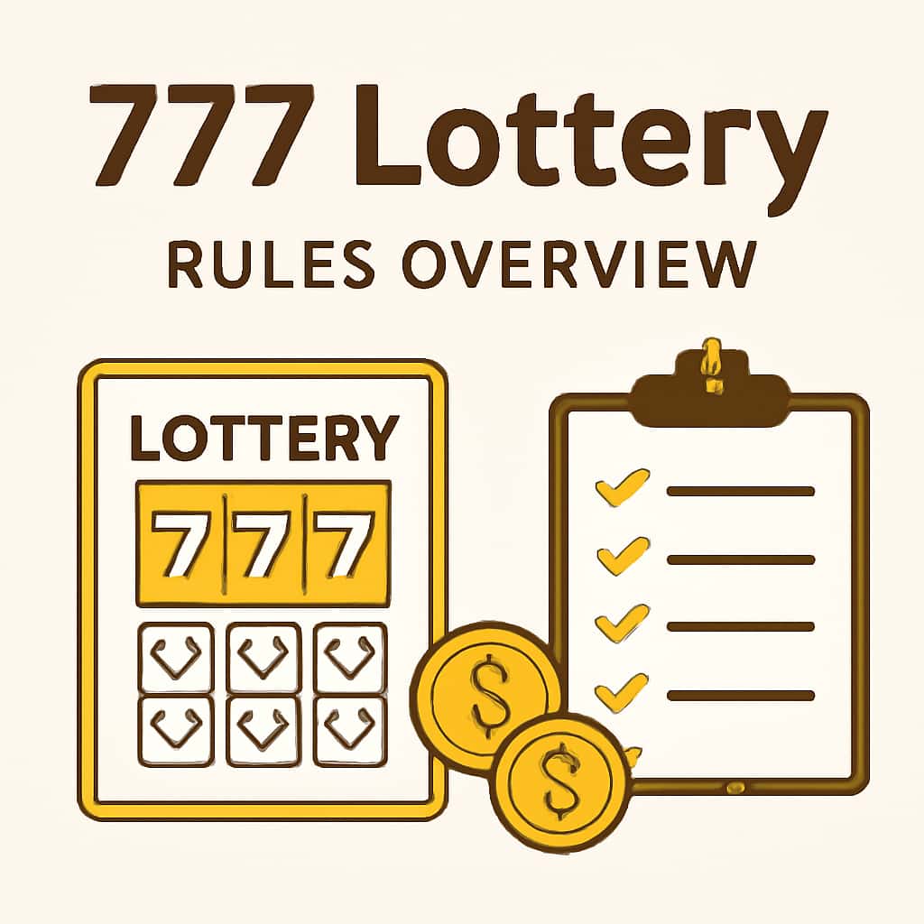 Diagram illustrating key points of 777 Lottery rules.