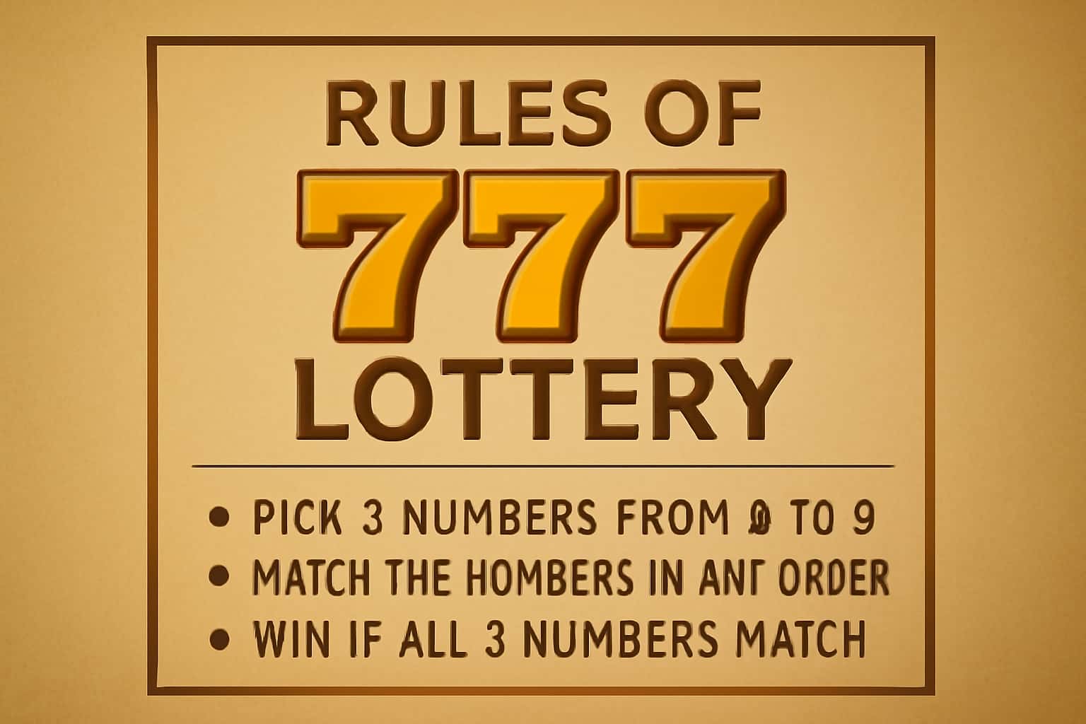 An informative visual representation of the Rules of 777 Lottery.