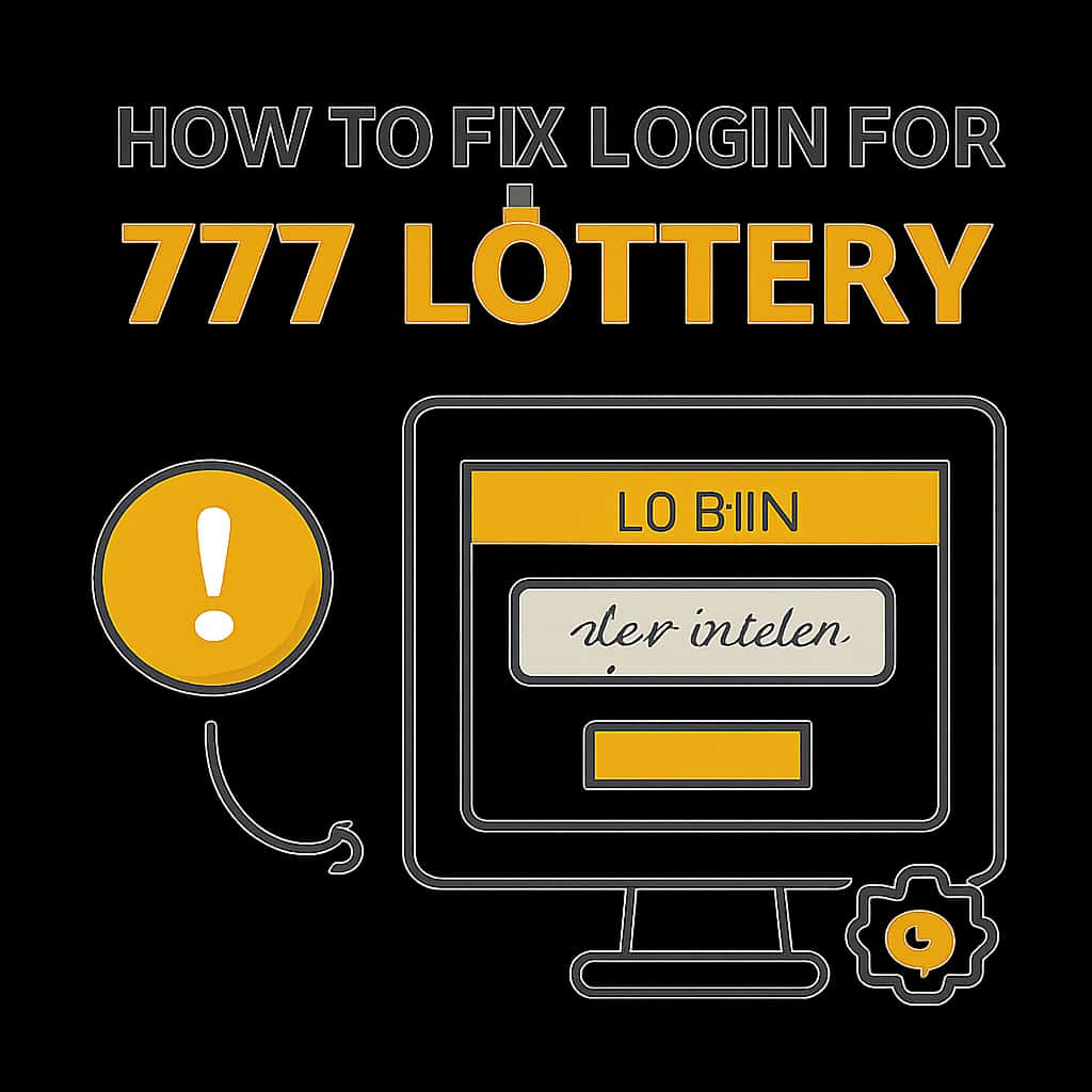 Illustration illustrating login troubleshooting steps for 777 Lottery.