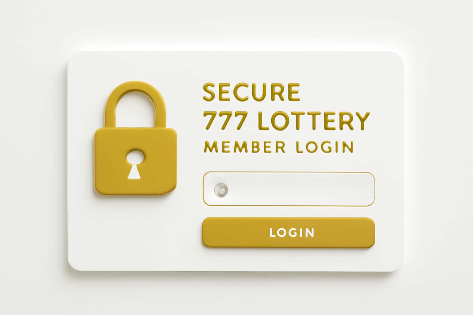 Secure 777 Lottery Member Login Interface